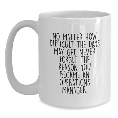 Gifts from Family for Operations Manager, Funny Quotes White Coffee Mug, 11oz or 15oz, Father's Day Unique Gifts - Main