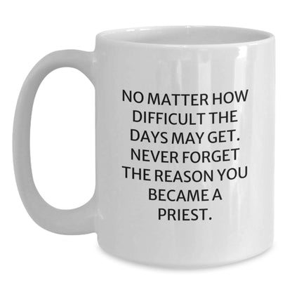 A Funny Gift for the Priest - White Coffee Mug - Never Forget The Reason You Became A Priest, Gifts from Friends to Priest, Father's Day Unique Gifts - Main