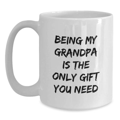 Funny Grandpa Quotes, Gifts for Grandpa, White Coffee Mug, Ideal Gift from Family, Mother's Day Unique Gifts - Main