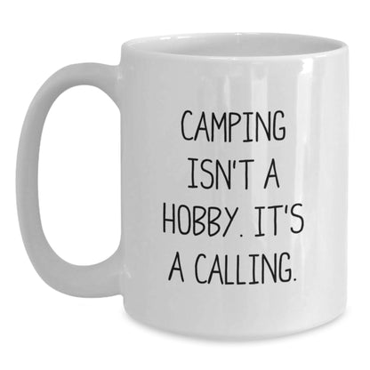 Funny Camping Quotes White Coffee Mugs Gifts for Camping Enthusiasts from Friends - Main