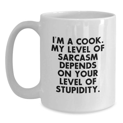 Funny Cook Gifts from Mom for the Sassy Woman in Her Life, White Coffee Mug, 11oz/15oz Capacity, Ceramic, Microwave and Dishwasher Safe - Main