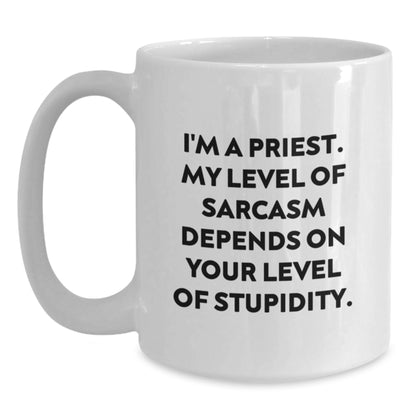 Funny Priest Gifts White Coffee Mug for Men Women Mothers Day Unique Presents From Friends Family - Main