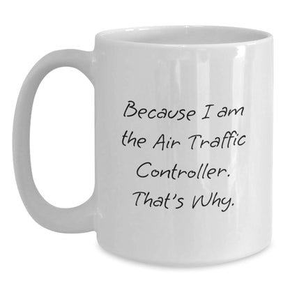 Birthday Gift for Her Air Traffic Controller White Coffee Mug Present - Main