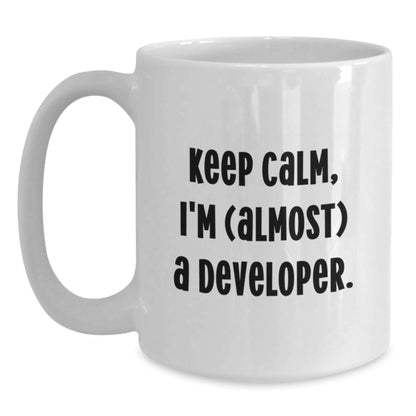 Developer Keepsake Gift for Him - Keep Calm, I'm (Almost) A Developer - Main