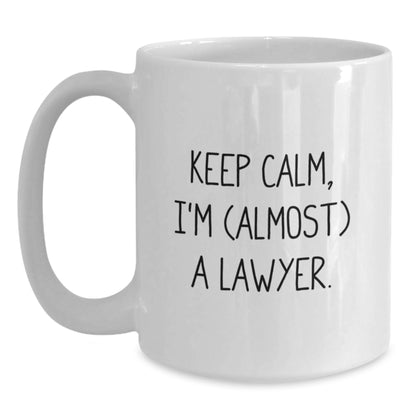 Lawyer Gift for Him Keep Calm, I'm (Almost) A Lawyer Keepsake Mug - Main
