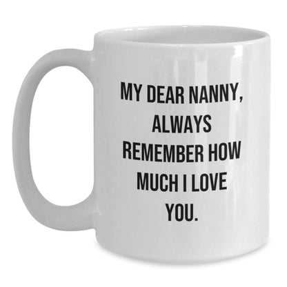 Funny Nanny Quotes White Coffee Mugs Gifts from Family for Nanny Birthday Unique Ideas - Main