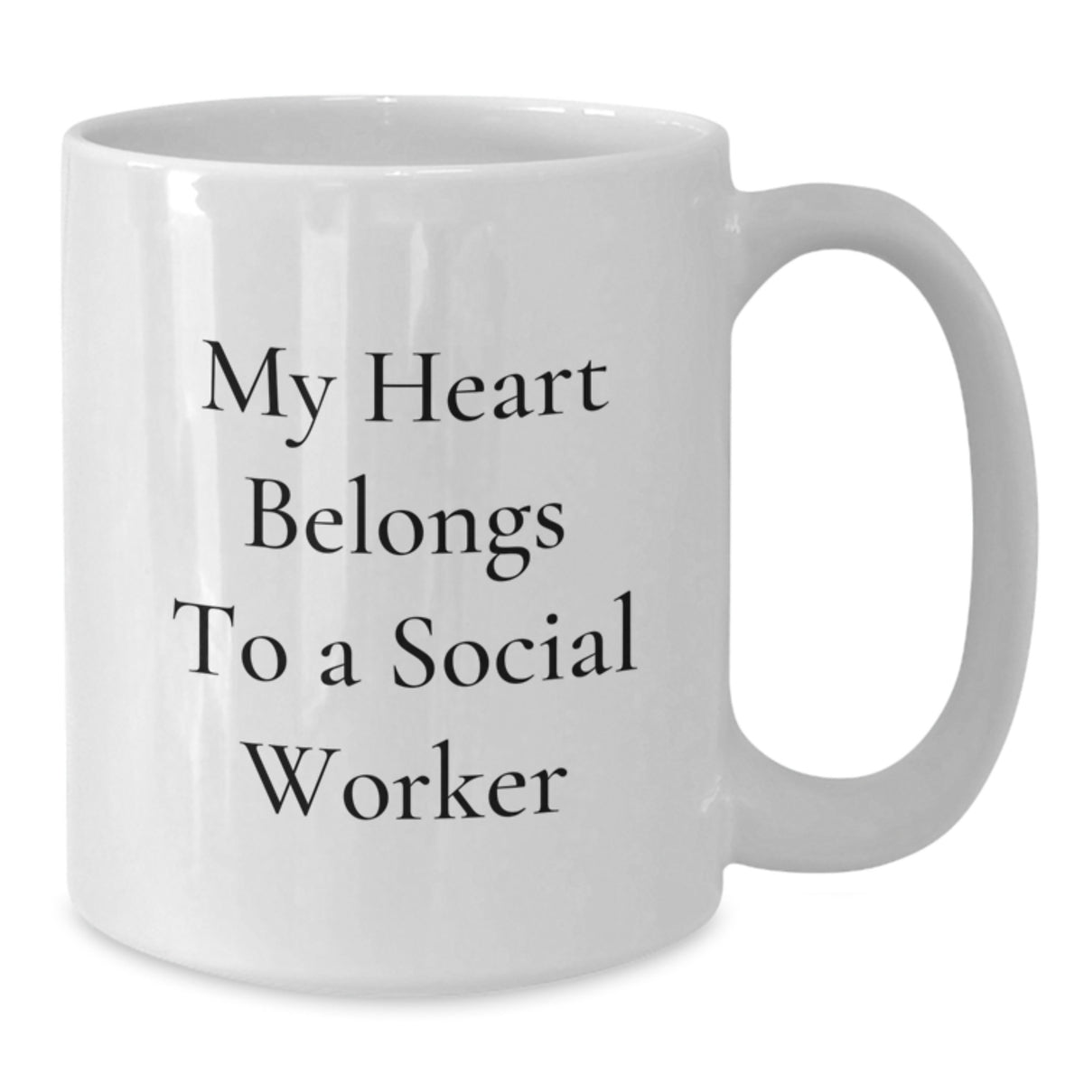 Funny My Heart Belongs To Social Worker Gifts for Birthday White Coffee Mug from Friends - Additional