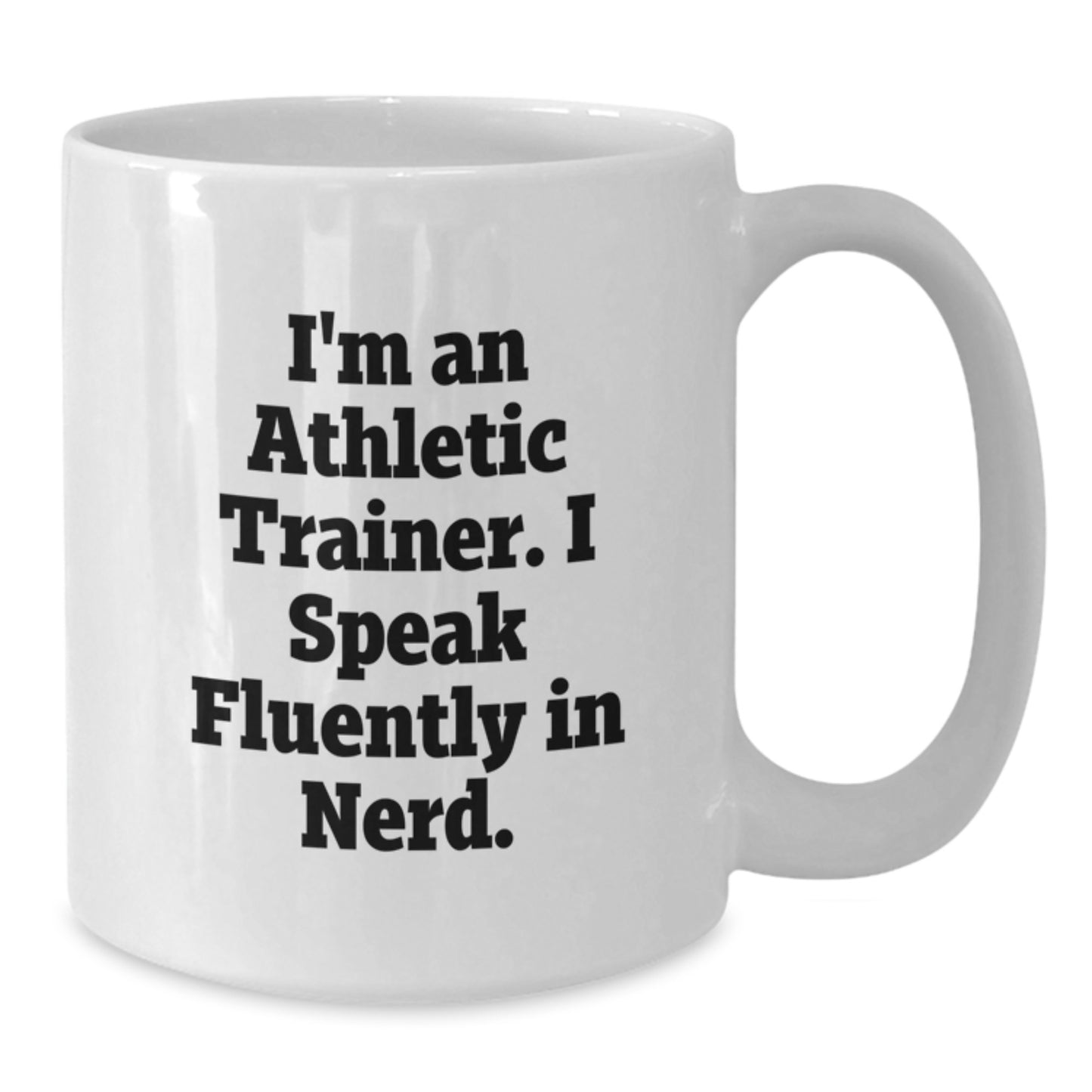 Funny Gifts from Friends for Men and Women - Athletic Trainer Coffee Mug - White, Fluently in genius Sayings, Unique Christmas Unique Gifts - Additional