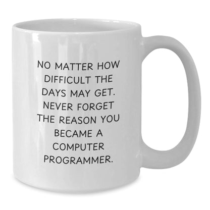Funny Gifts for Computer Programmer, White Coffee Mug with Inspirational Quote, Birthday Unique Gift for Men or Women, Gifts from Friends or Family - Additional