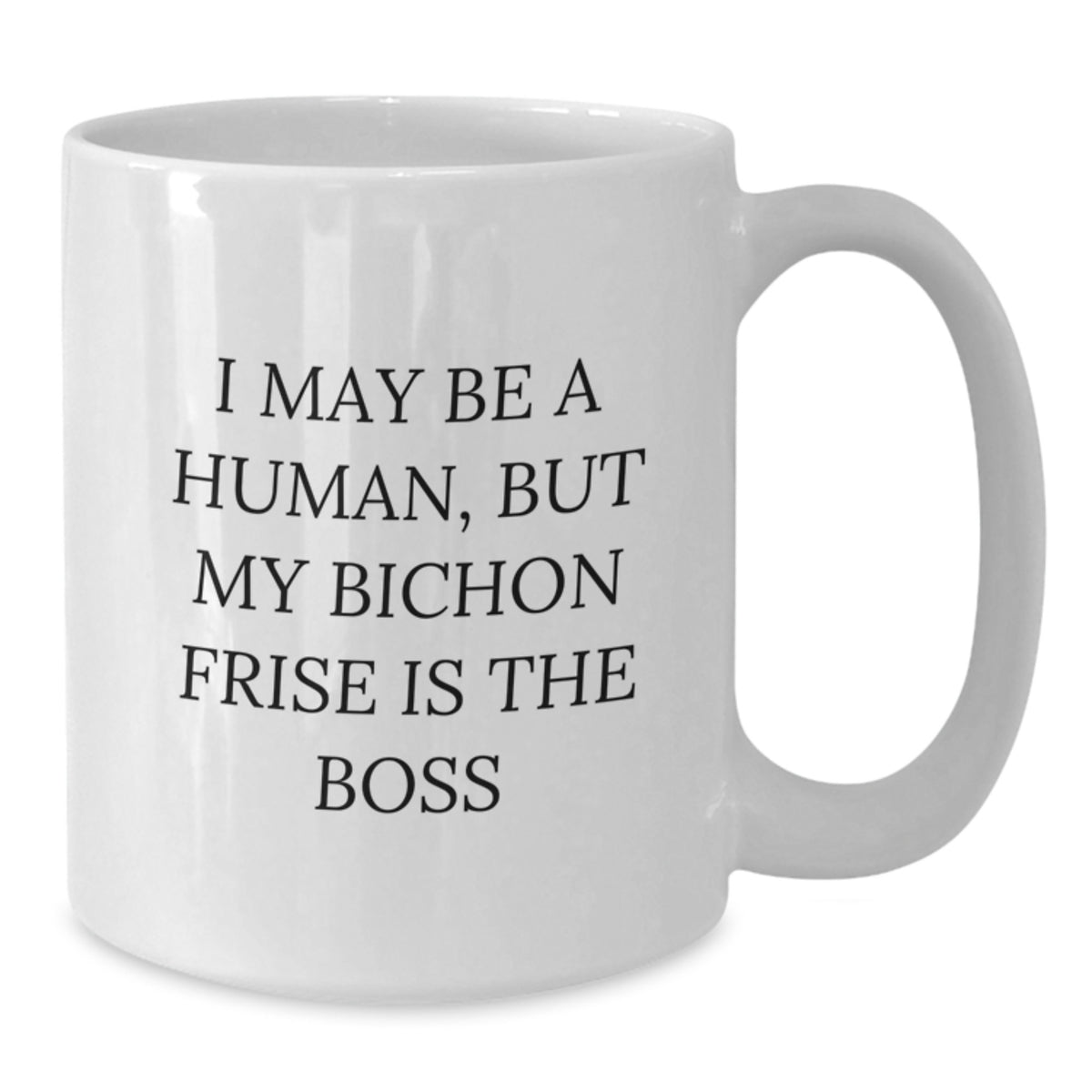 Funny Bichon Frise Dog Gifts For Men, I May Be A Human, But My Bichon Frise Is The Boss White Coffee Mug Gifts From Family, Birthday Unique Presents - Additional