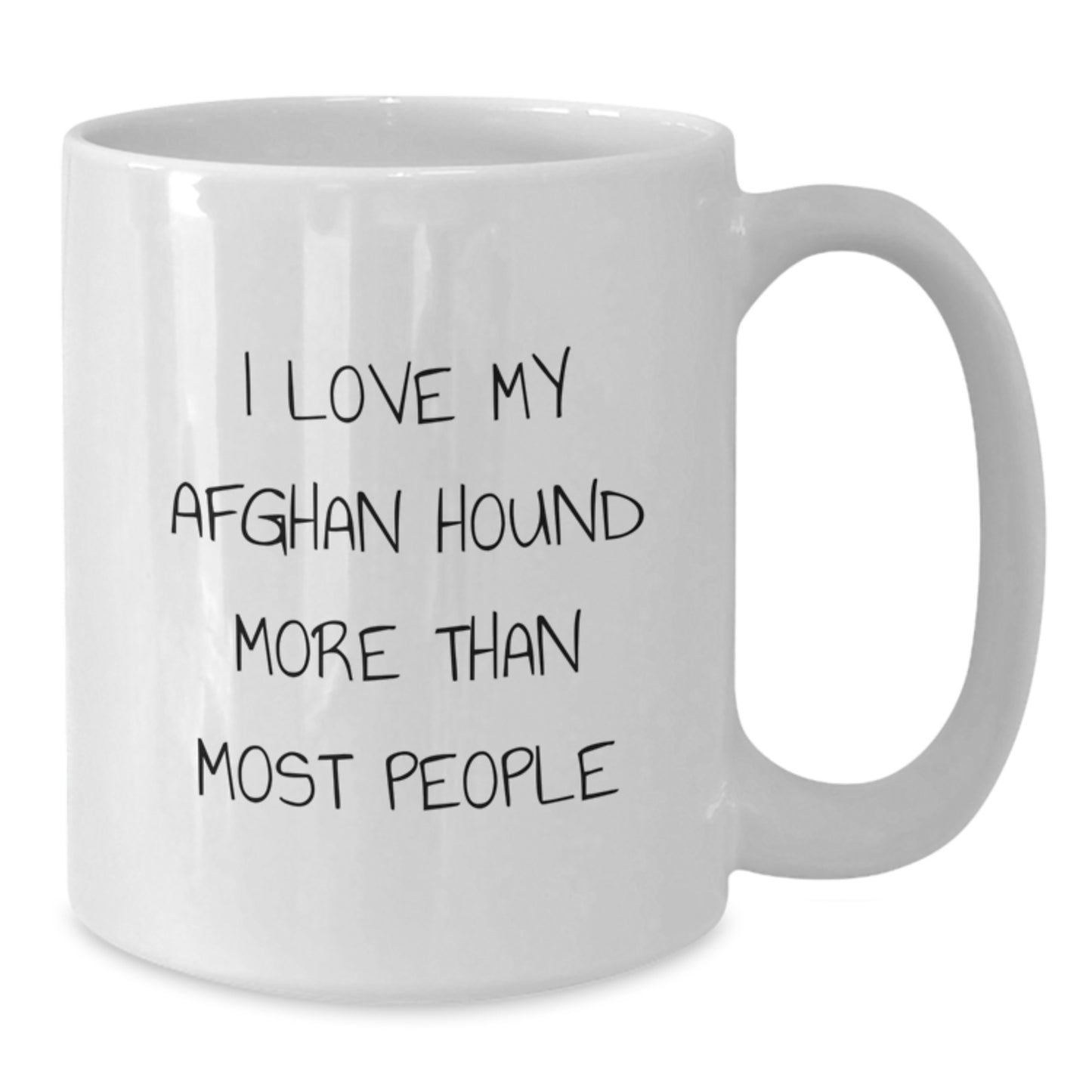 Funny Afghan Hound Dog Lovers Gifts from Friends for Birthday, I Love My Afghan Hound More Than Most People White Coffee Mug - Additional