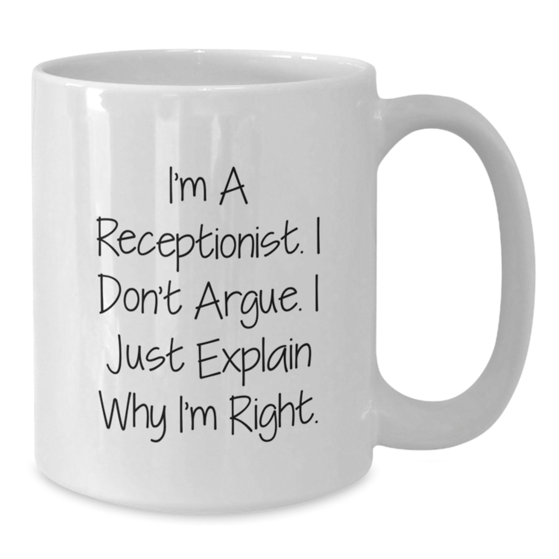 Receptionist Humor, Funny Gifts for, Funny Birthday Unique Gifts from Friends, Gifts for Receptionist, White Coffee Mug - Additional