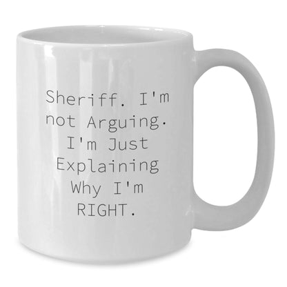 Sheriff White Coffee Mugs Funny Gifts from Men to Sheriff Christmas Unique - Additional
