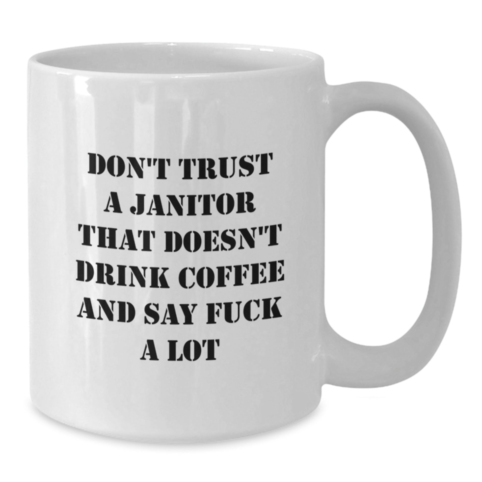 Funny Janitor Gifts, Unique White Coffee Mug for Janitor Friends, Say 'F**k' Christmas Unique Gifts from Friends - Additional