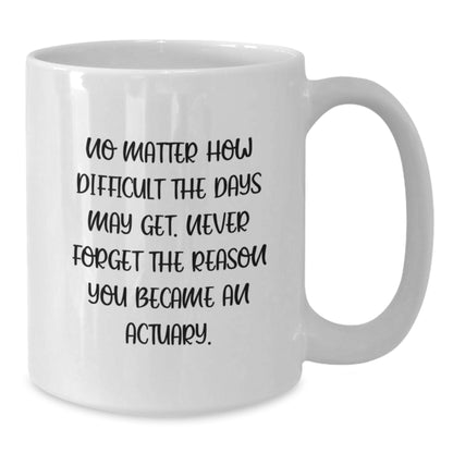 Gifts for Actuary Friends Funny White Coffee Mug - Birthday Unique Gifts from Family - Additional