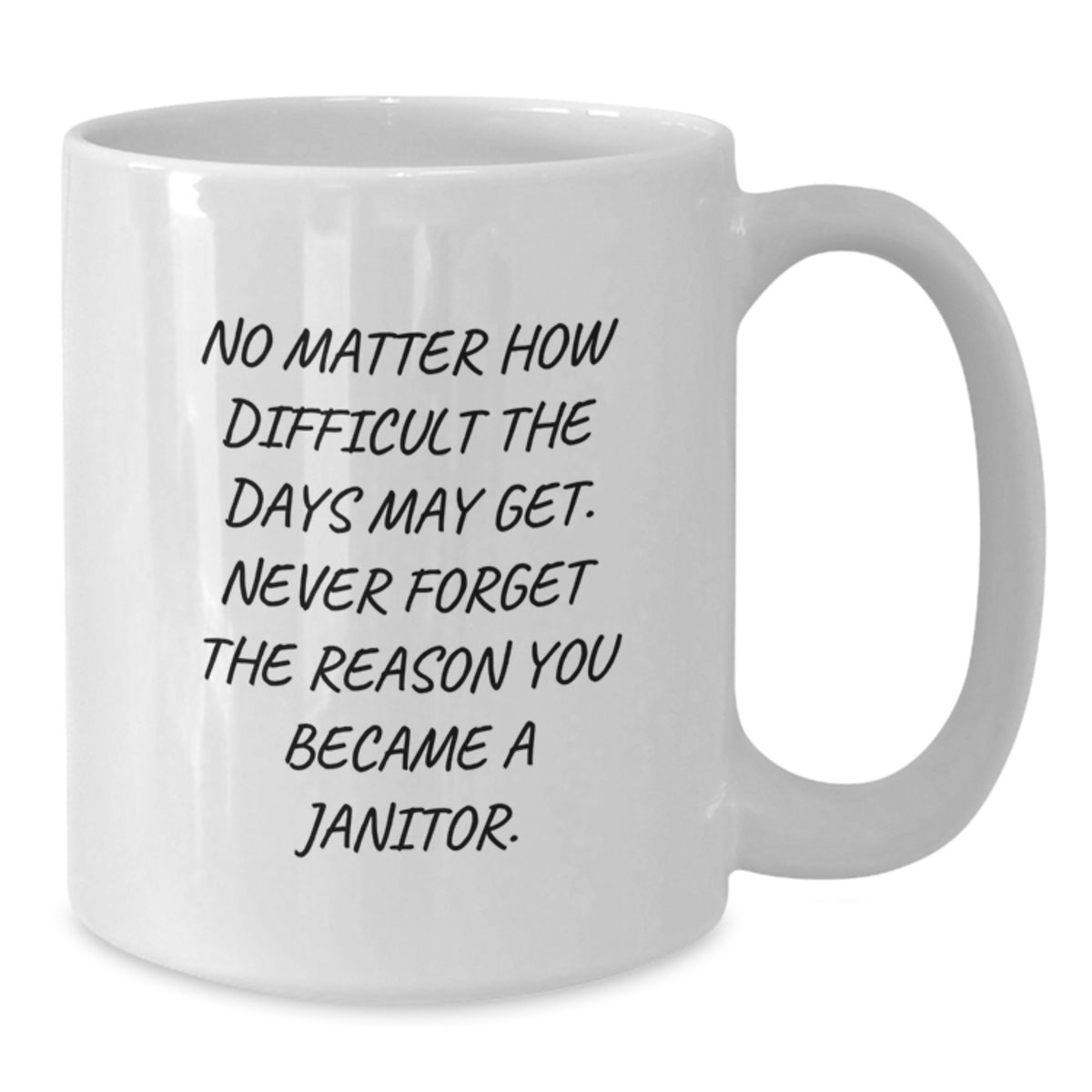 Funny Inspirational Janitor Gifts from Men for Janitor on Mother's Day Unique White Coffee Mug - Additional