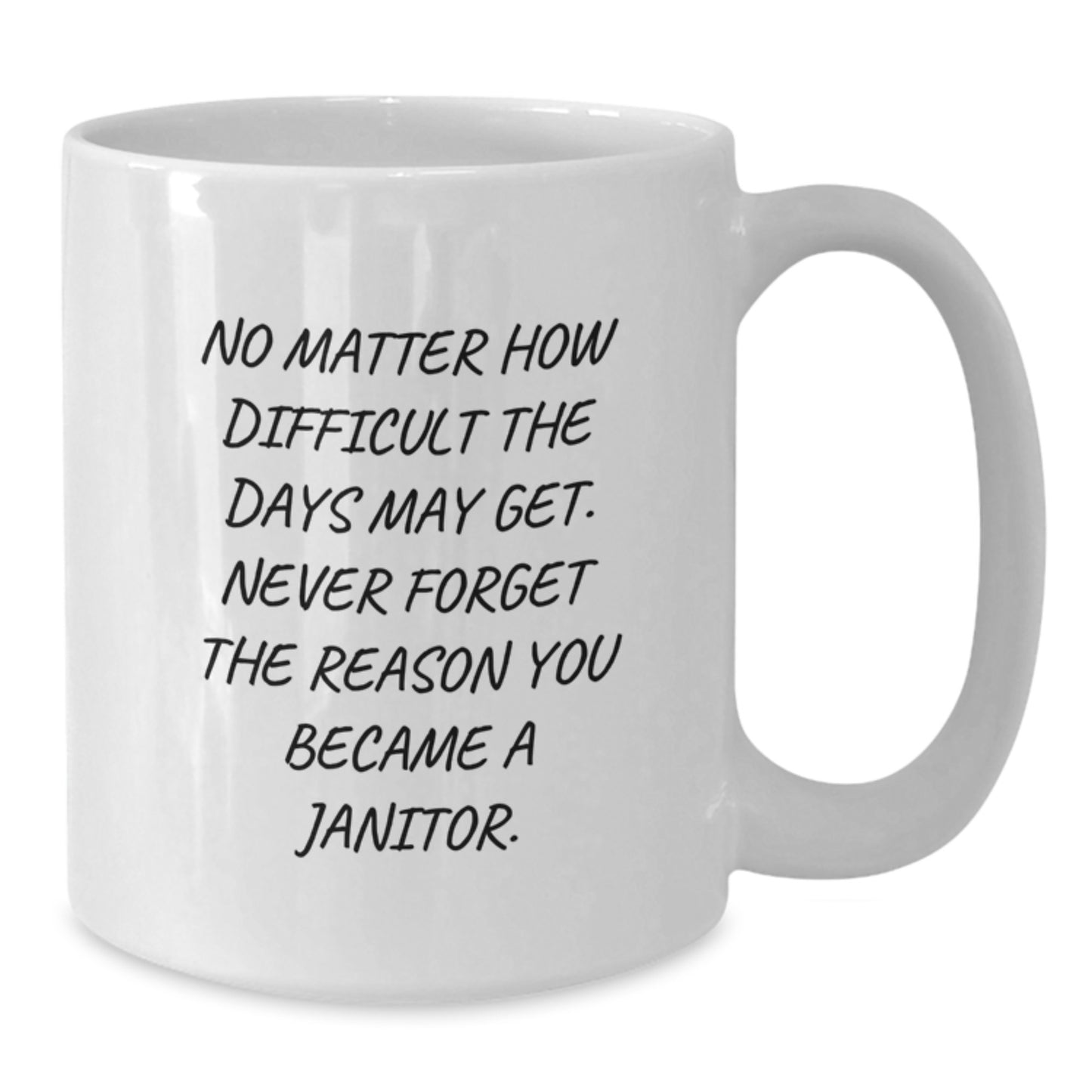 Funny Inspirational Janitor Gifts from Men for Janitor on Mother's Day Unique White Coffee Mug - Additional