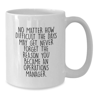 Gifts from Family for Operations Manager, Funny Quotes White Coffee Mug, 11oz or 15oz, Father's Day Unique Gifts - Additional
