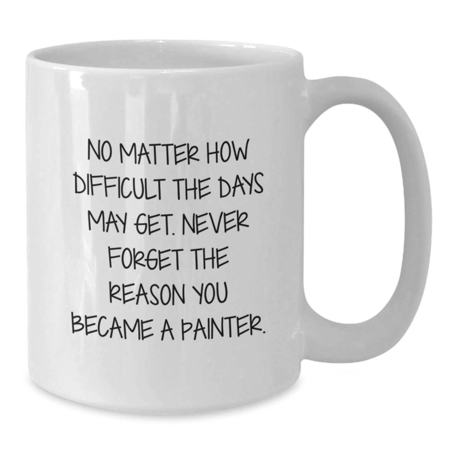Funny Painter Gift for Painter, Birthday Unique Gifts from Friends, White Coffee Mug Quote 'No Matter How Difficult The Days May Get. Never Forget The Reason You Became A Painter.' - Additional