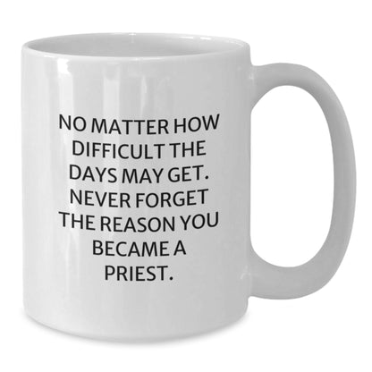 A Funny Gift for the Priest - White Coffee Mug - Never Forget The Reason You Became A Priest, Gifts from Friends to Priest, Father's Day Unique Gifts - Additional