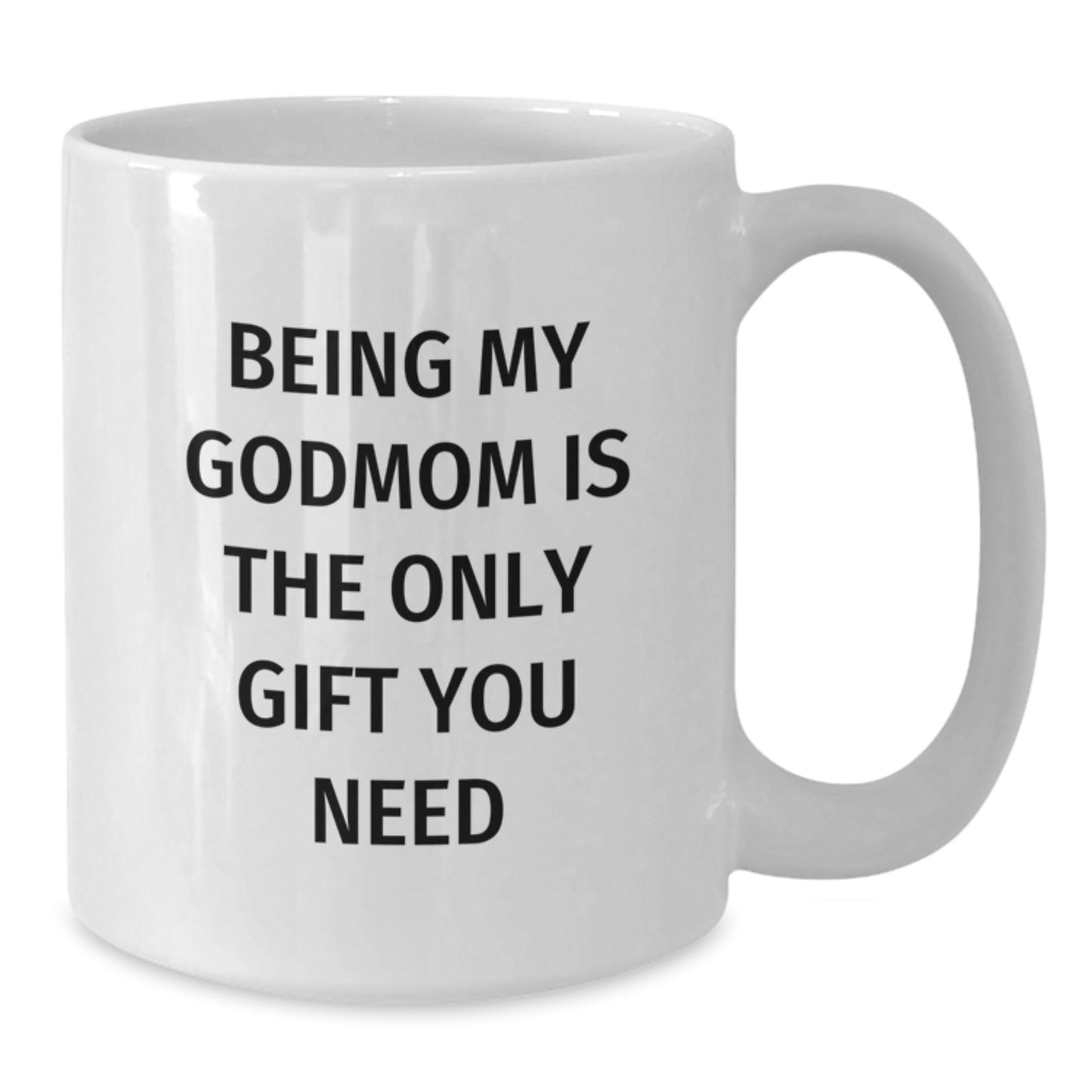 Funny Gifts from Men to Godmom on Christmas - Being My Godmom Is The Only Gift You Need White Coffee Mug - Additional