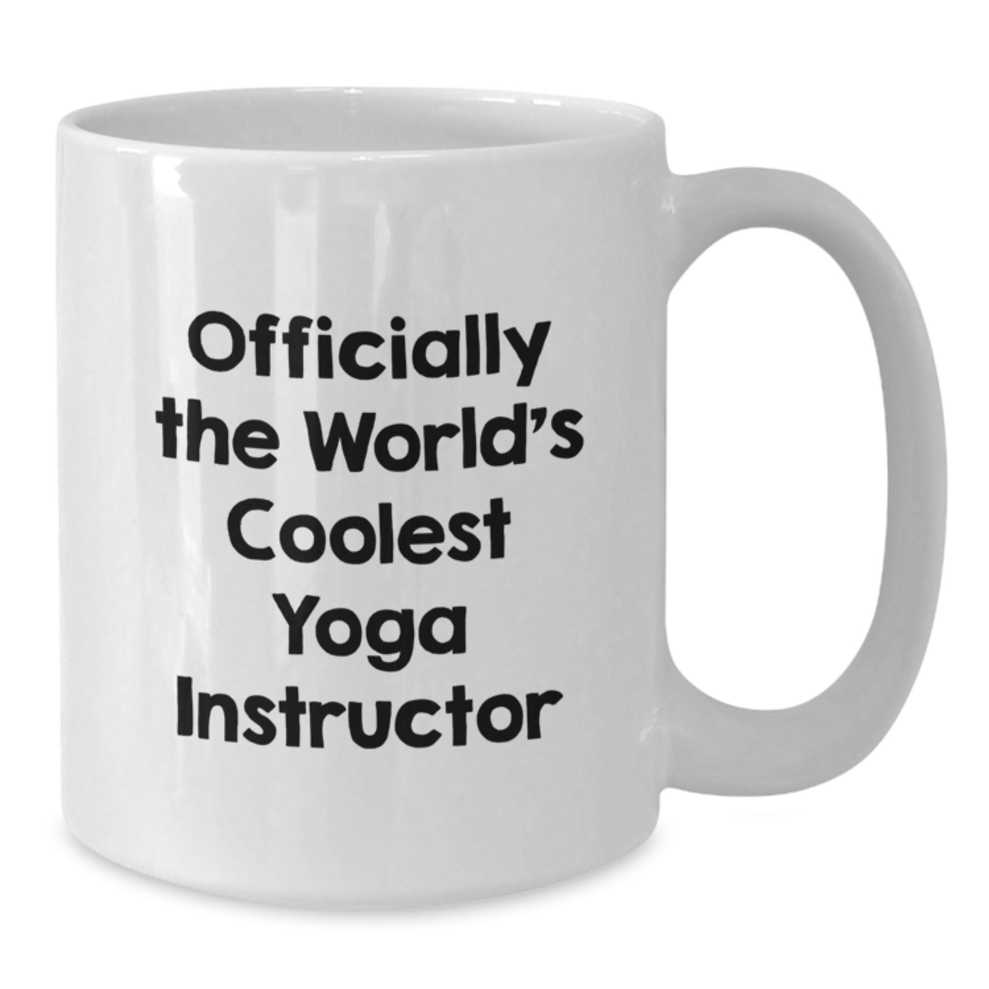 Funny Yoga Instructor Gifts from Loved Ones, 'Officially The World's Coolest Yoga Instructor' Cute White Coffee Mug for Yoga Instructor Day Valentine's Unique Gifts - Additional