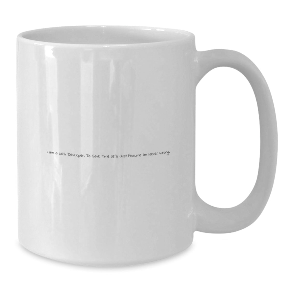 Funny Web Developer Gifts for Him, Unique White Coffee Mug for Graduation, Web Developer White Coffee Mug with 'I'm Never Wrong' Quote - Additional