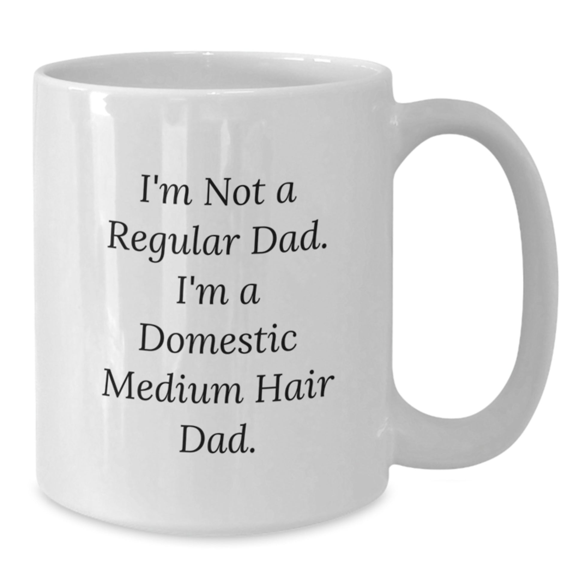 Funny Domestic Medium Hair Cat Gifts from Dad for Christmas Unique White Coffee Mug - Additional