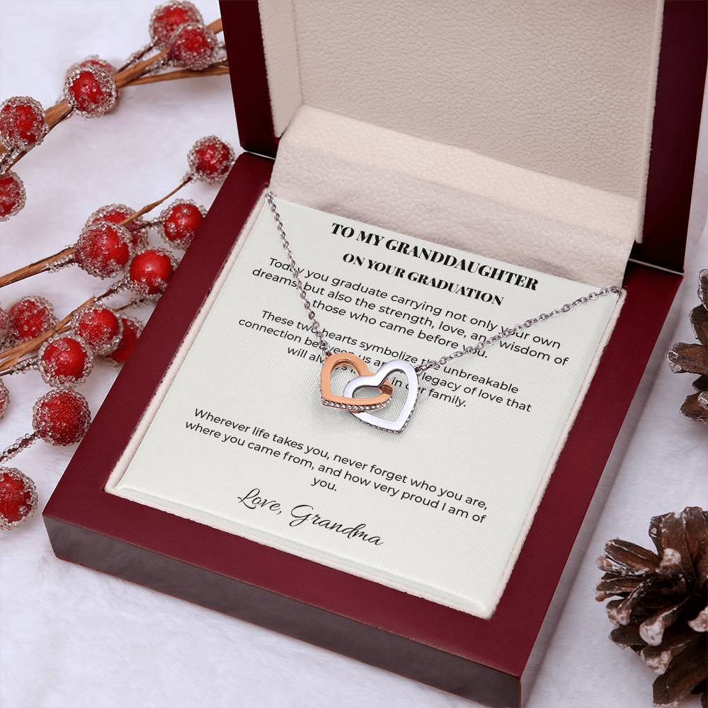 A Legacy of Love Graduation Necklace for Granddaughter | Interlocking Hearts Gift From Grandma