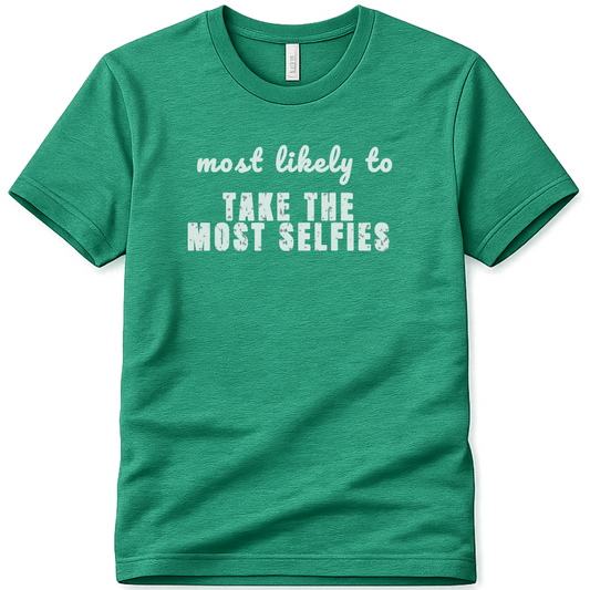 TAKE THE MOST SELFIES SPT15 St Patricks Day Bachelorette Shirt, Funny Irish Party Tee, Most Likely to Shirt, Pub Crawl Outfit, Girls Night Out Tee