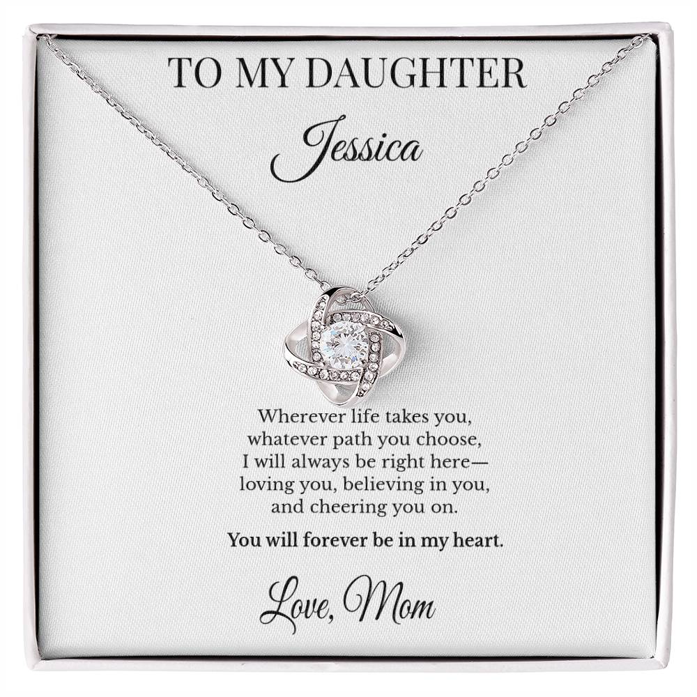 To My Daughter Personalized Necklace Gift – Custom Name & Signature from Mom
