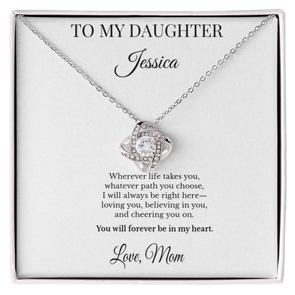 To My Daughter Personalized Necklace Gift – Custom Name & Signature from Mom