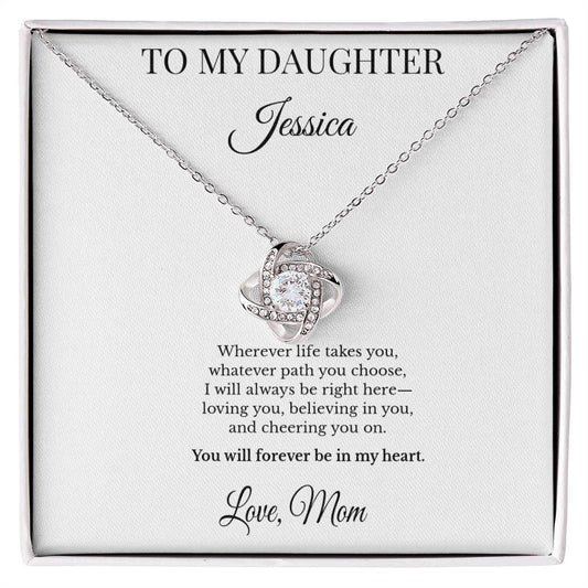 To My Daughter Personalized Necklace Gift – Custom Name & Signature from Mom