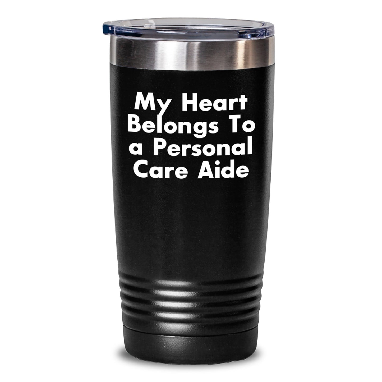 Funny Personal Care Aide Gifts from Men to Women - 'My Heart Belongs To A Personal Care Aide' Birthday Unique Tumblers for Friends Coworkers Family - Main