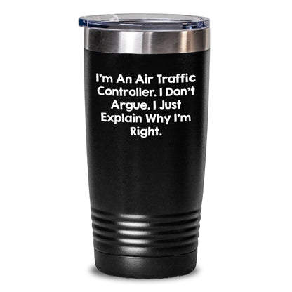 Air Traffic Controller Gifts, Funny Quote Tumbler, Gifts from Friends for Air Traffic Controller Birthday, 20oz or 30oz Stainless Steel Vacuum Insulated Tumbler - Main