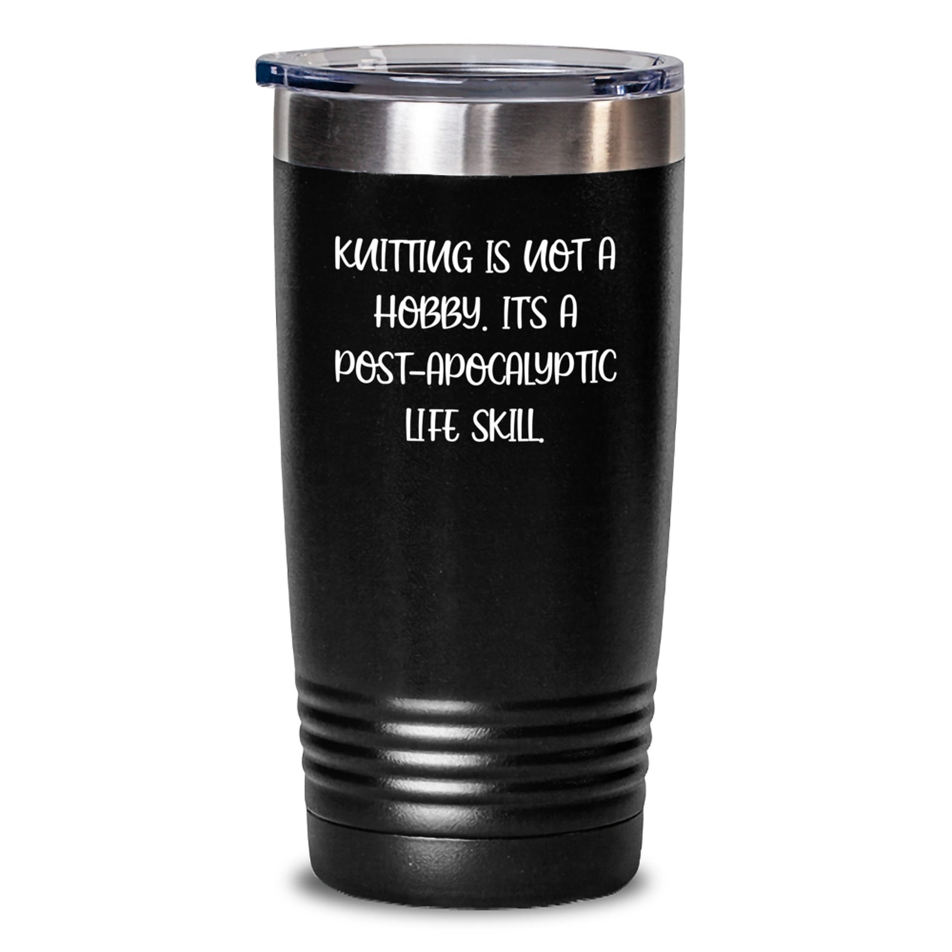 Knitting Lovers Gifts from Men, Unique Valentine's Presents for Knitting Enthusiasts, Funny Knitting Tumbler - Stainless Steel / Powder Coating - Main