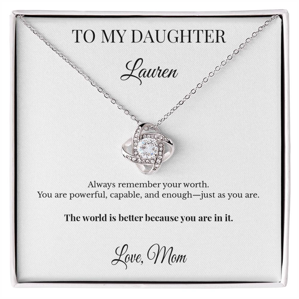 LK26MM09 To My Daughter Personalized Necklace Gift – Always Remember Your Worth