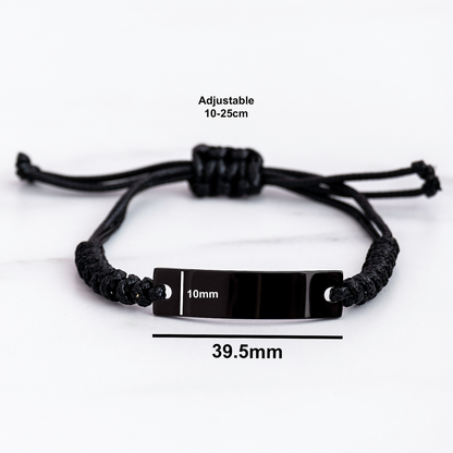 Game Warden Humor Rope Gift for Her or Him, 'Keep Calm Or I Will Use My Game Warden Voice' Quote, Adjustable Black Rope Bracelet - Mother's Day Unique Gifts from Family - Image 4