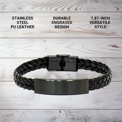 Funny Valet Gifts for Men from World's Greatest Valet, Interlaced Leather Jewelry for Mother's Day - Image 3