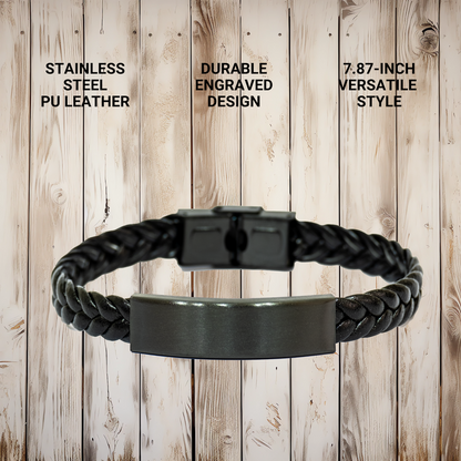 Funny Valet Gifts for Men from World's Greatest Valet, Interlaced Leather Jewelry for Mother's Day - Image 4