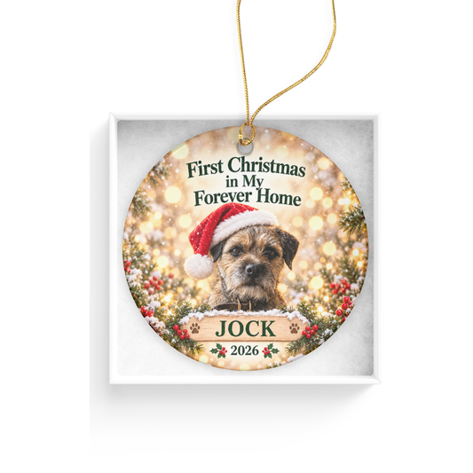 First Christmas in My Forever Home – Personalized Pet Adoption Ornament