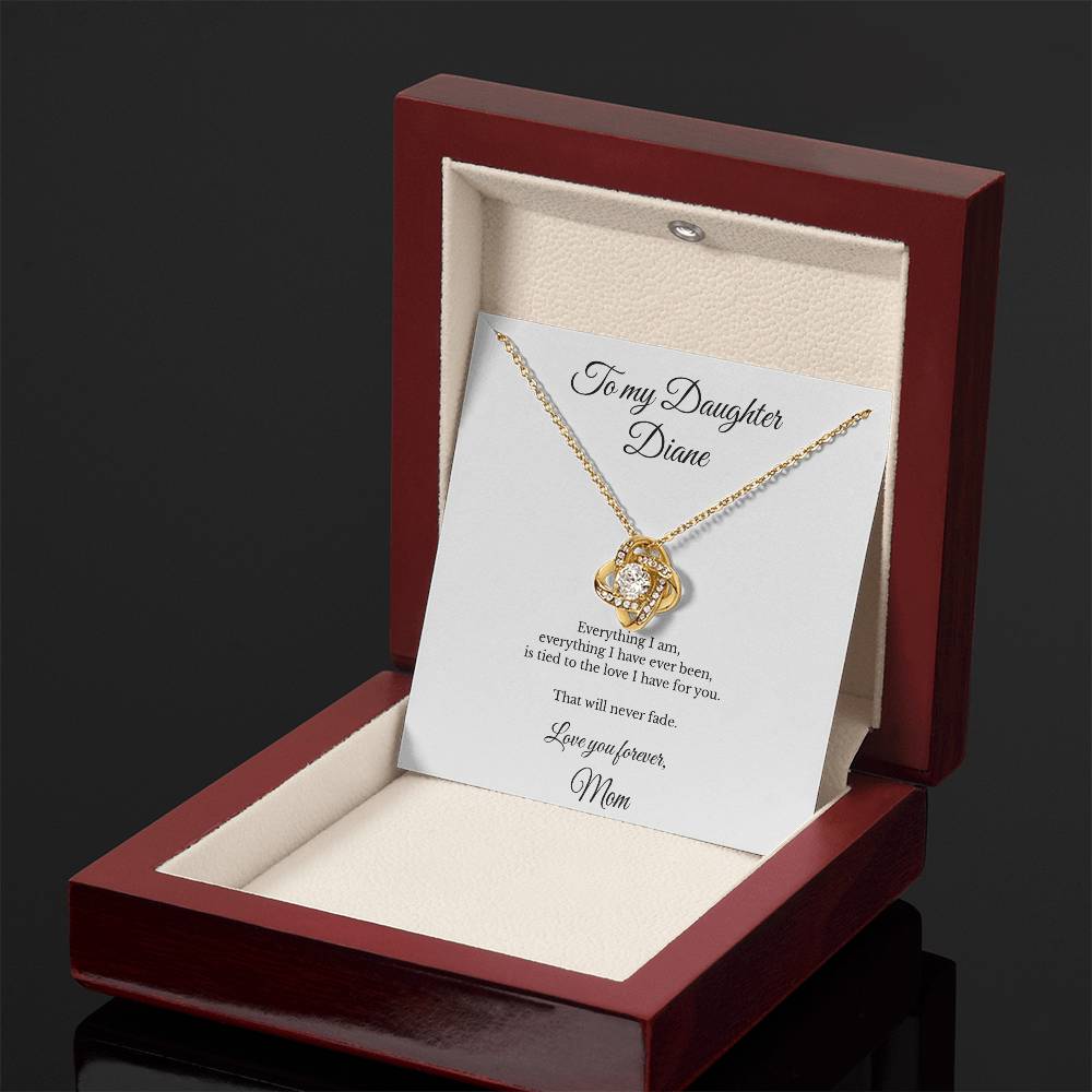 To My Daughter Personalized Love Knot Necklace – My Love for You Will Never Fade