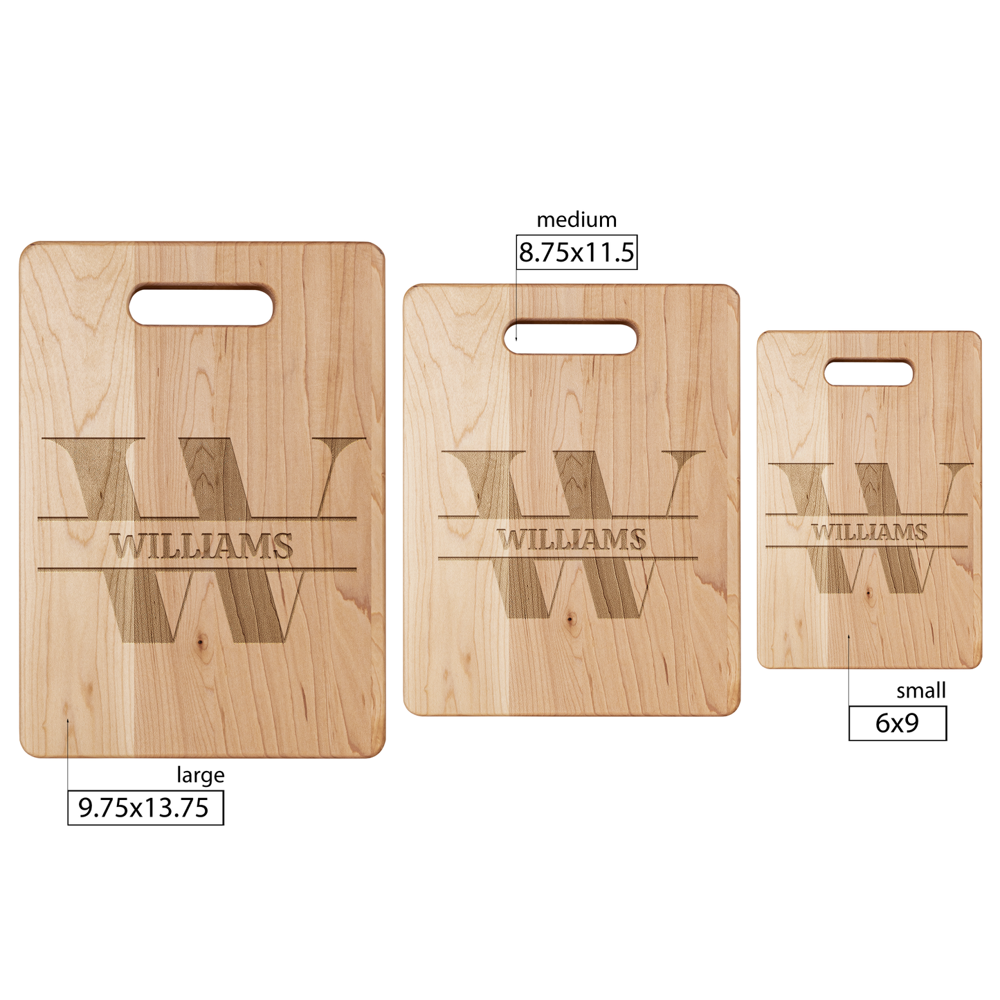 Personalized Monogram Maple Cutting Board – Custom Name & Letter – Handcrafted in the USA