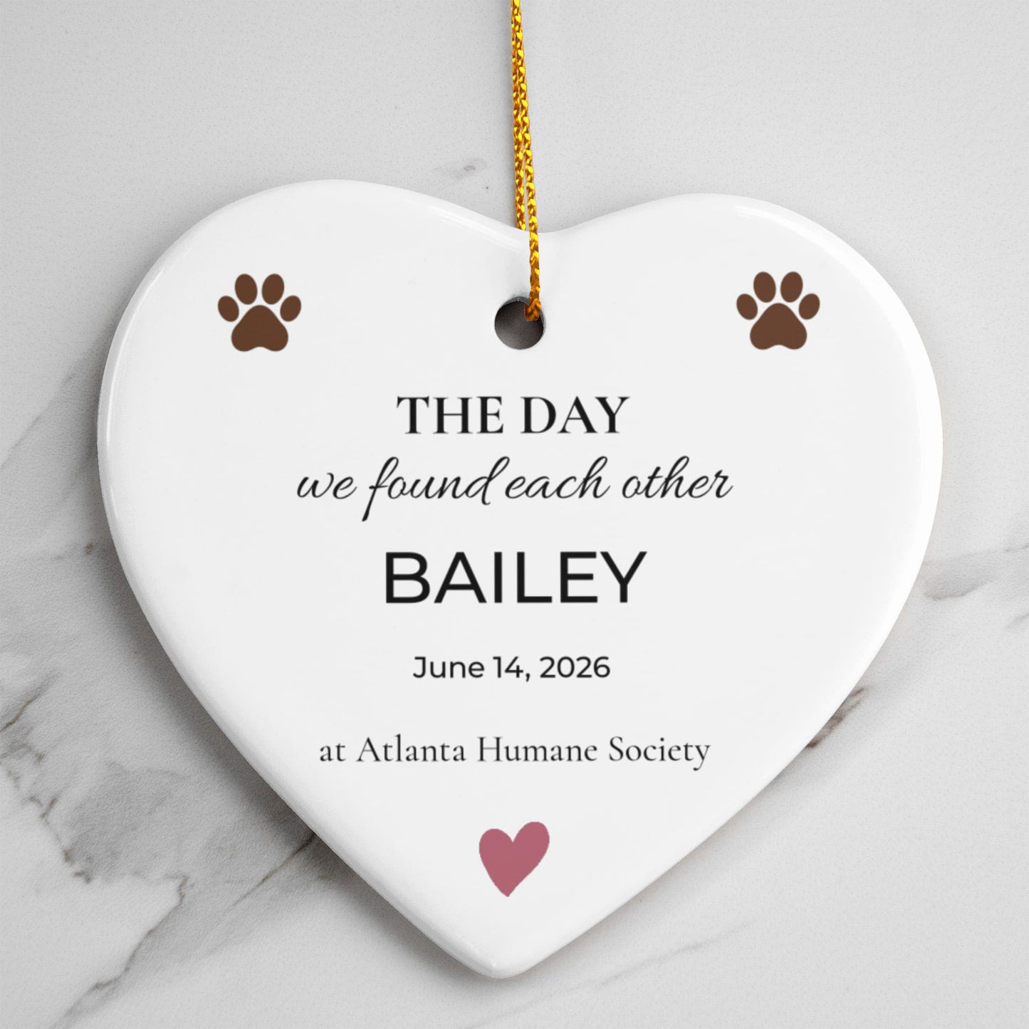GO-001 | The Day We Found Each Other – Personalized Gotcha Day Dog Ornament
