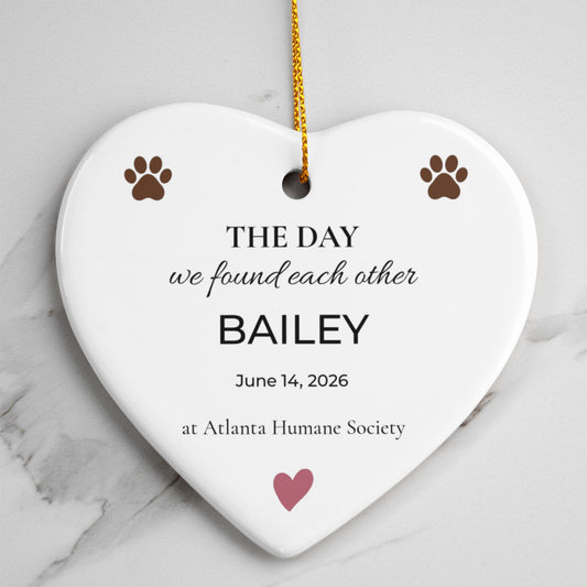 The Day We Found Each Other – Personalized Gotcha Day Dog Ornament