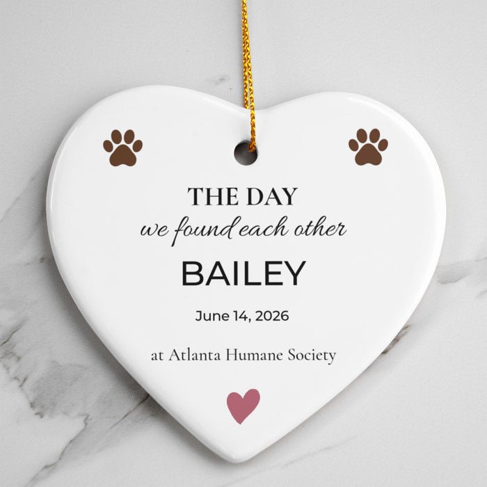 The Day We Found Each Other – Personalized Gotcha Day Dog Ornament