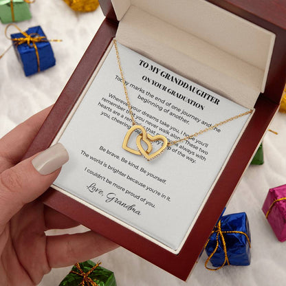 My Heart Goes With You Graduation Necklace for Granddaughter | Gift From Grandma