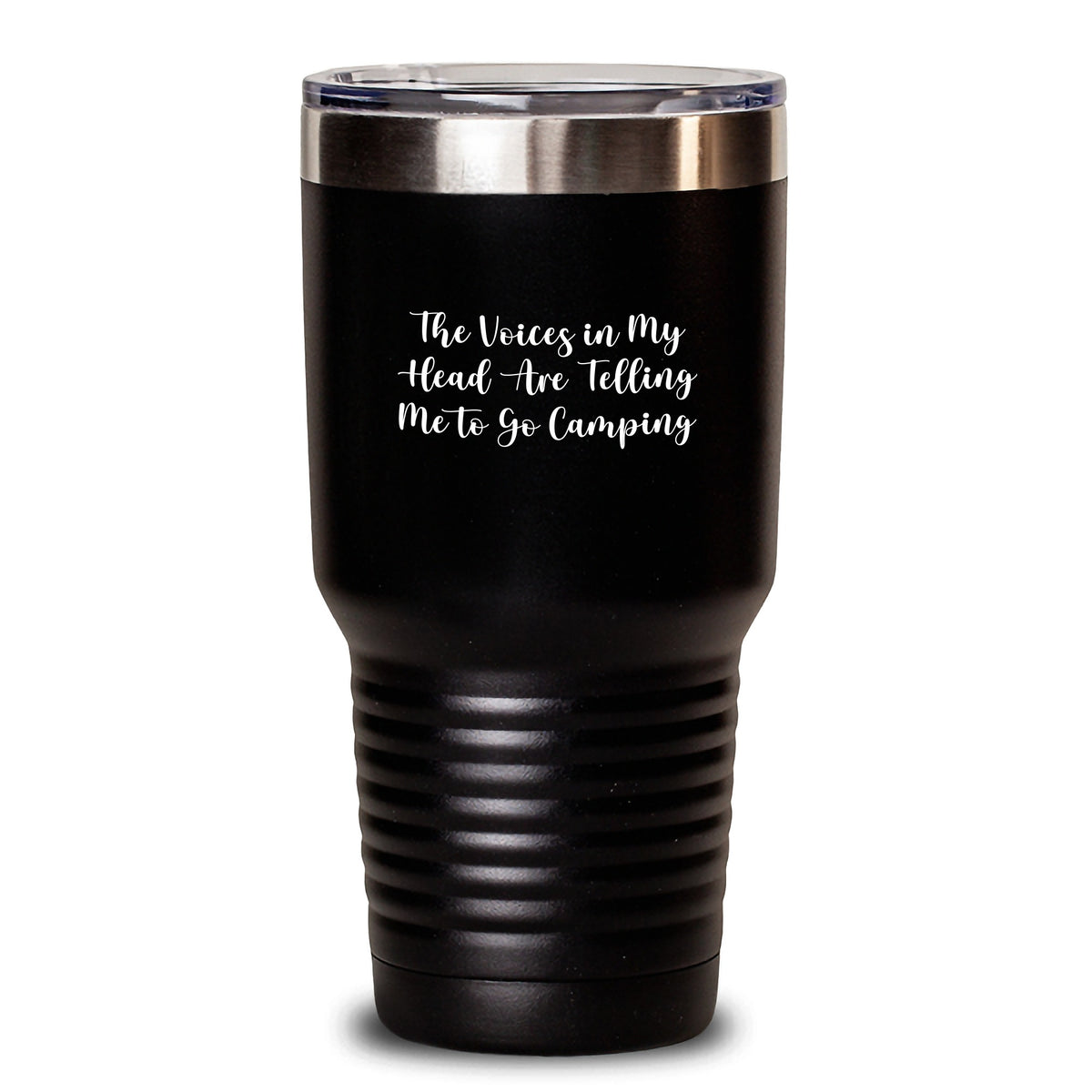 Funny Camping Gifts for Friends from 'The Voices In My Head Are Telling Me To Go Camping' Tumbler, Birthday Unique Gifts for Men and Women - Main