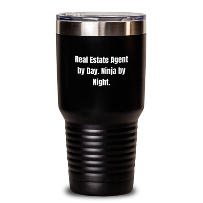 Funny Gifts from Real Estate Agent Friends for Real Estate Agent Men, Real Estate Agent Tumbler, Real Estate Agent By Day Ninja By Night Birthday Unique Gifts - Main