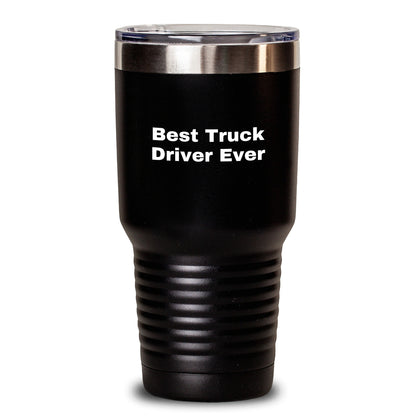 Funny Truck Driver Gifts from Friends - Best Driver Ever Tumbler, 20oz/30oz Vacuum-Insulated, Stainless Steel/Powder Coating, Birthday Unique Gifts for Men, Birthday Unique Gifts for Women - Main
